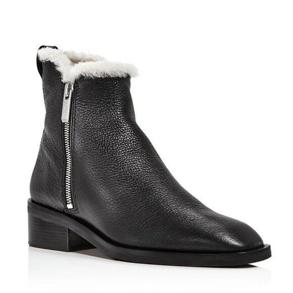 NWT$675 3.1 Phillip Lim Alexa Shearling-lined Leather Ankle Boots Zippers 8.5 - Picture 3 of 16